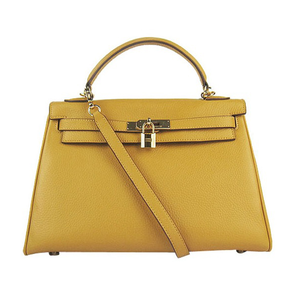 7A Replica Hermes Kelly 32cm Togo Leather Bag yellow 6108 - Click Image to Close